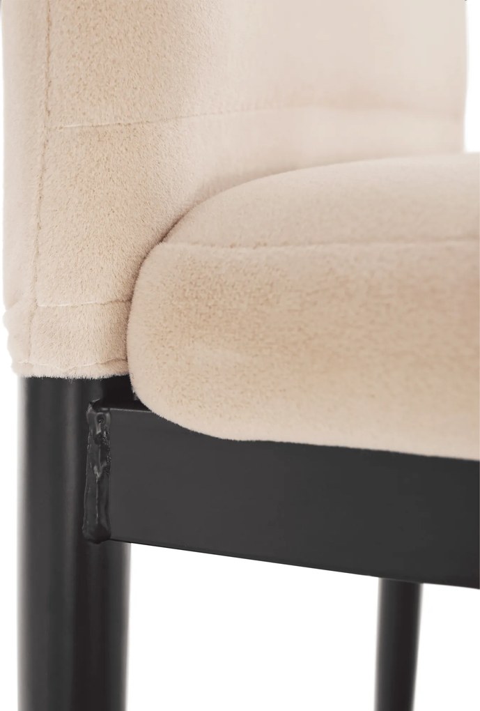 Szék, bézs Dulux Velvet szövet/fekete fém, COLETA NOVA