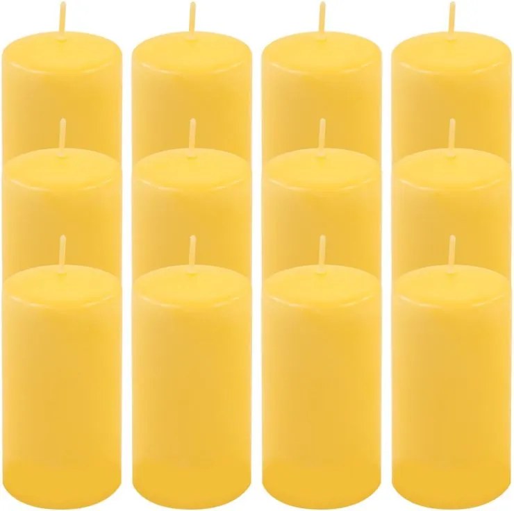 Gyertya készlet 11,5 cm Ø 6 cm 12 db sárga