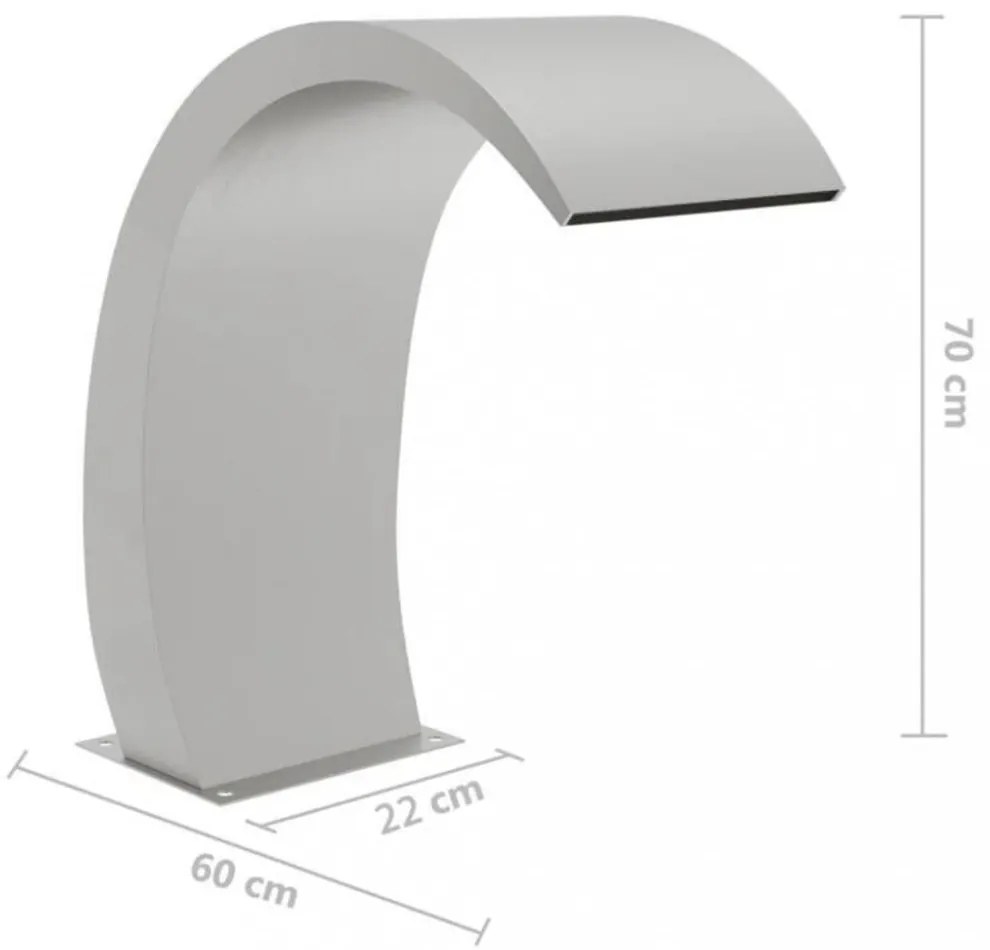 304-es rozsdamentes acél medenceszökőkút LED-ekkel 22x60x70 cm