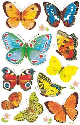 Matrica, papír, 3 ív, 76x120 mm, AVERY ZWECKFORM, Z-Design No.4462, lepkék (AY4462)