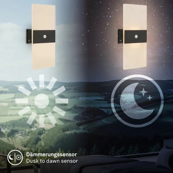 Briloner 3888015 - AURA LED újratölthető fali lámpa érzékelővel 2,5W/5V 1800 mAh fekete