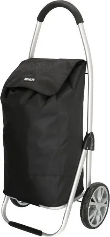 Fekete prémium bevásárlókocsi kerekeken „Aluman”