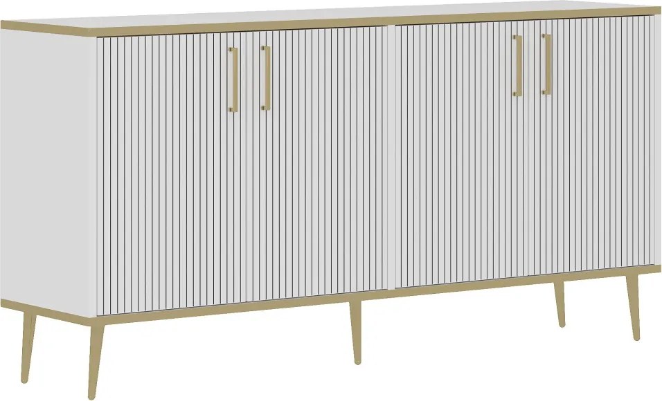 Poly komód, fehér, 150 cm
