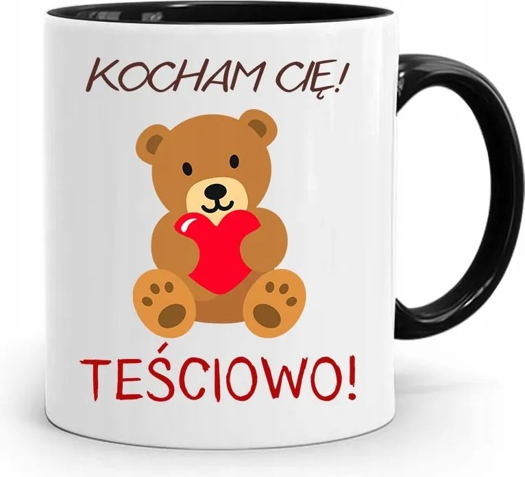 Fekete Bögre Anyósnak Szeretlek Anyós! fényképes nyomattal