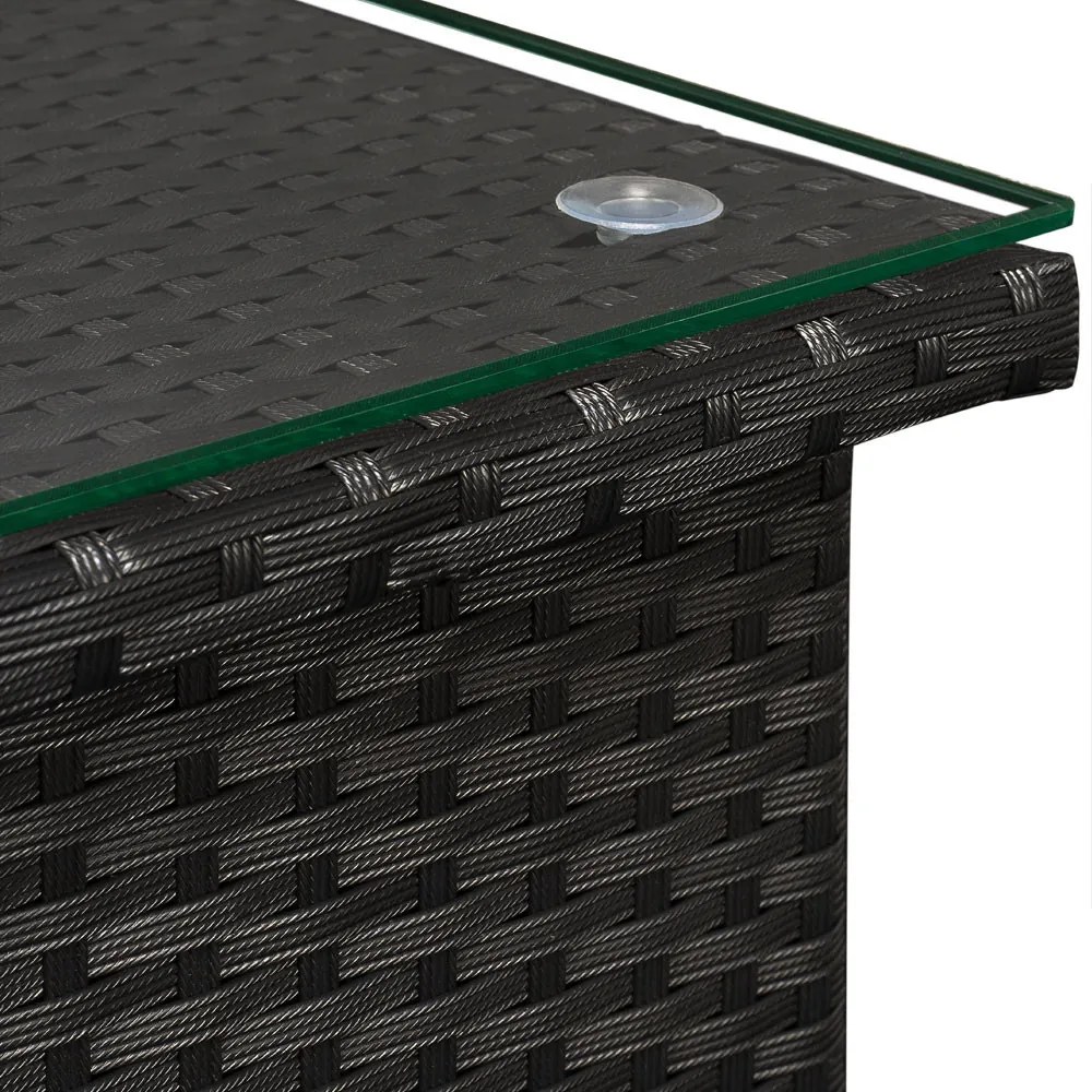 Casaria® Rattan asztal / teásasztal - 50 x 50 x 45 cm