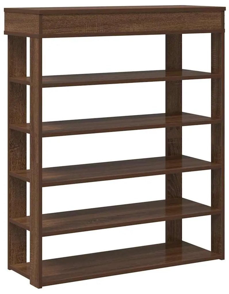 barna tölgyszínű szerelt fa cipőtartó 80x30x98 cm