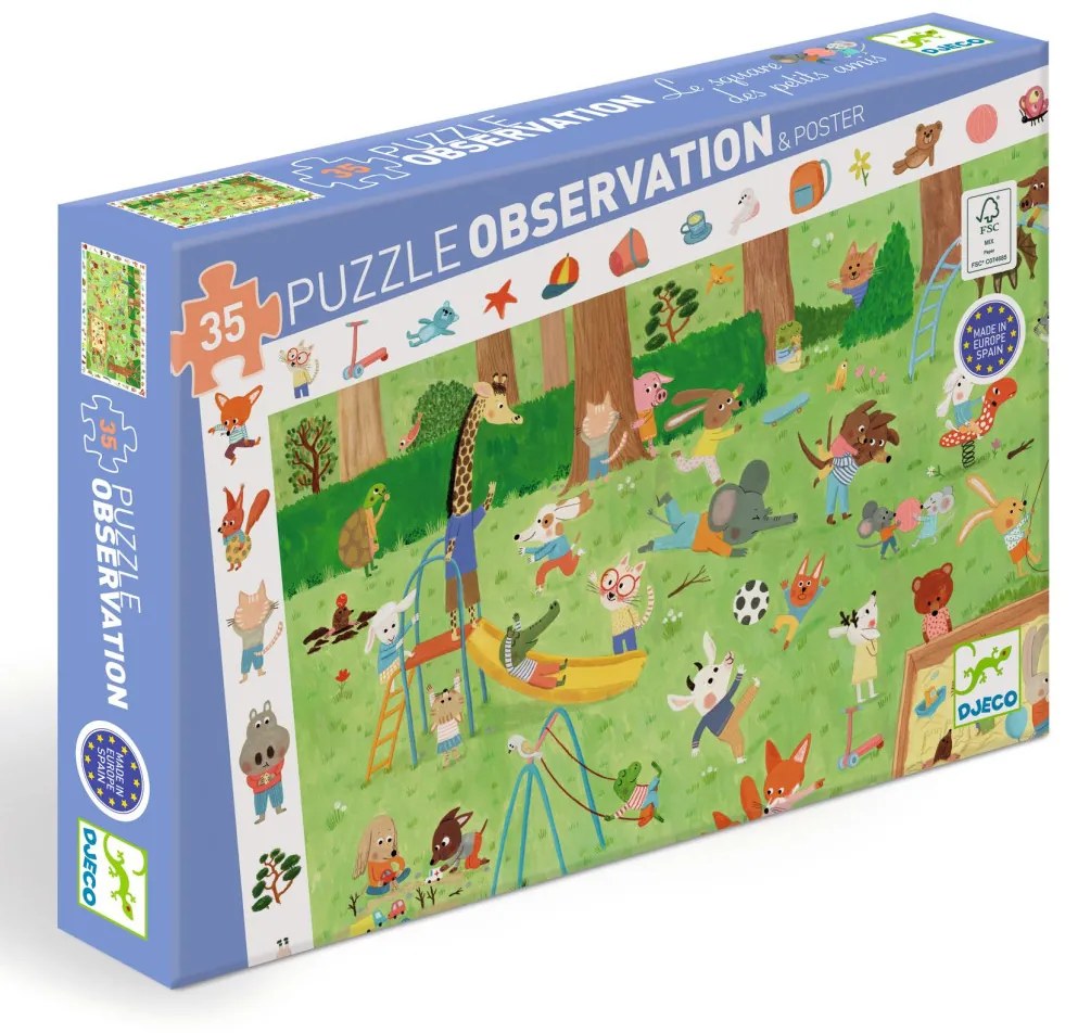 Megfigyeltető puzzle - Kisbarátok a kertben, 35 db-os - Little friends' garden