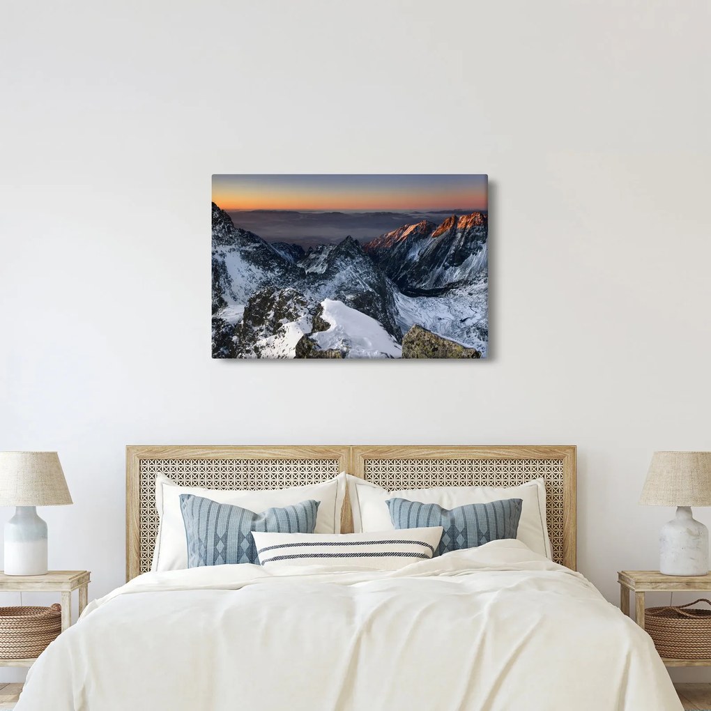 Kép - Napfelkelte a hegyekben (90x60 cm)