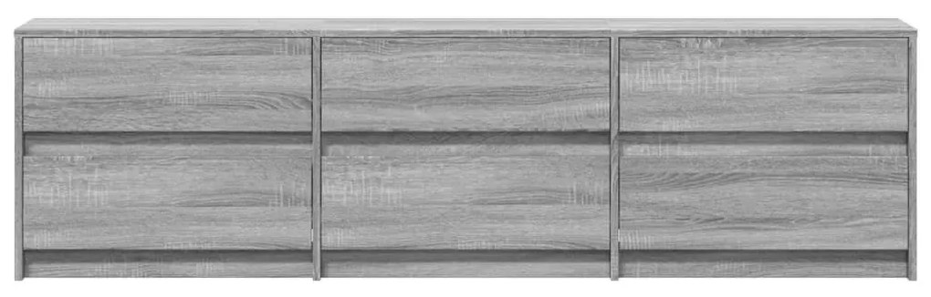 szürke sonoma színű szerelt fa LED-es TV-szekrény 180x34x50 cm