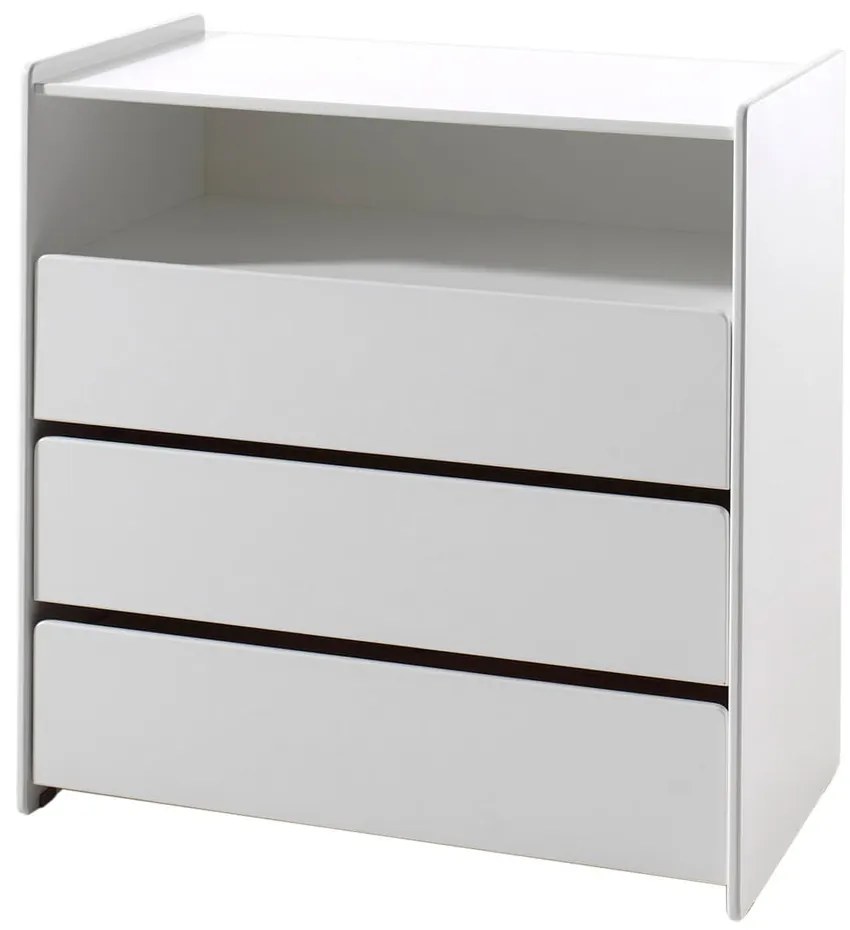 Fehér borovi fenyő alacsony gyerek komód pelenkázó feltéttel 90x106 cm KIDDY – Vipack
