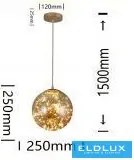 UNIVERSO Függeszték 10w 900lm 3000k 360° IP20 ∅250x250x1500mm amber