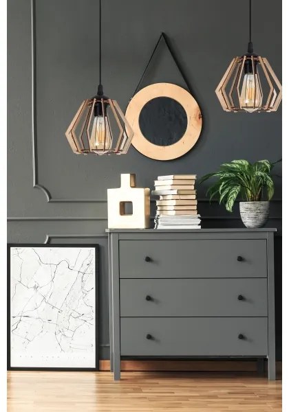 Csillár zsinóron BERGO 1xE27/60W/230V fekete