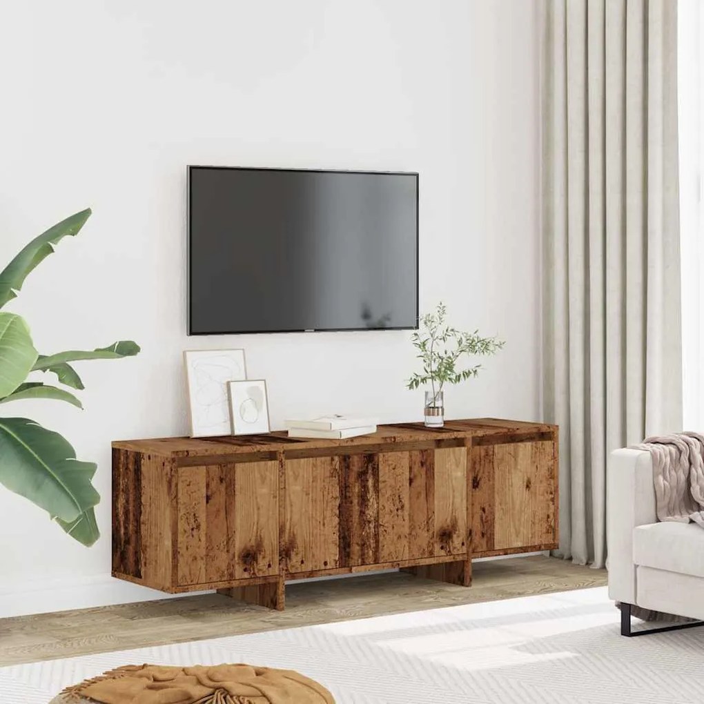 antik fa színű szerelt fa TV-szekrény 120 x 30 x 40,5 cm