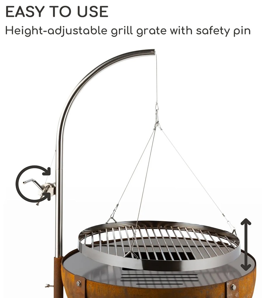 Blum Fire Globe, tűzrakóhely grillel, Ø 60cm, acél