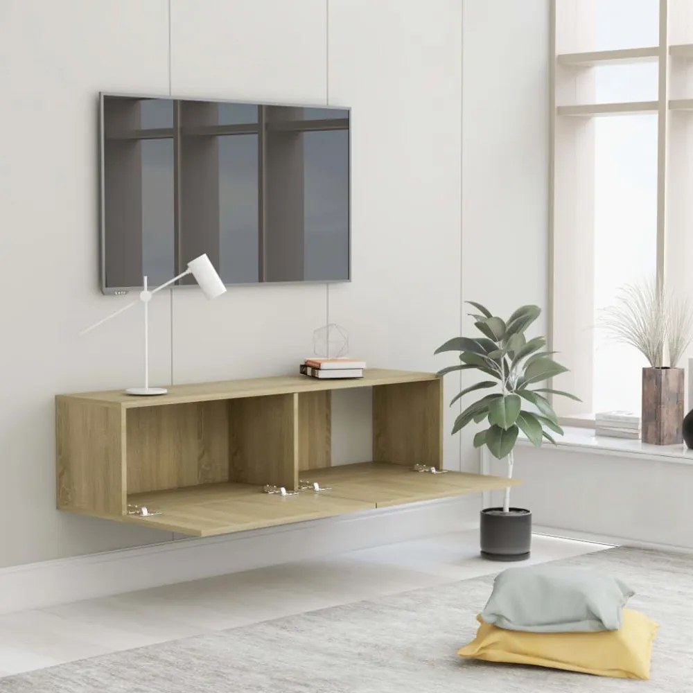sonoma tölgy szerelt fa TV-szekrény 120 x 30 x 30 cm