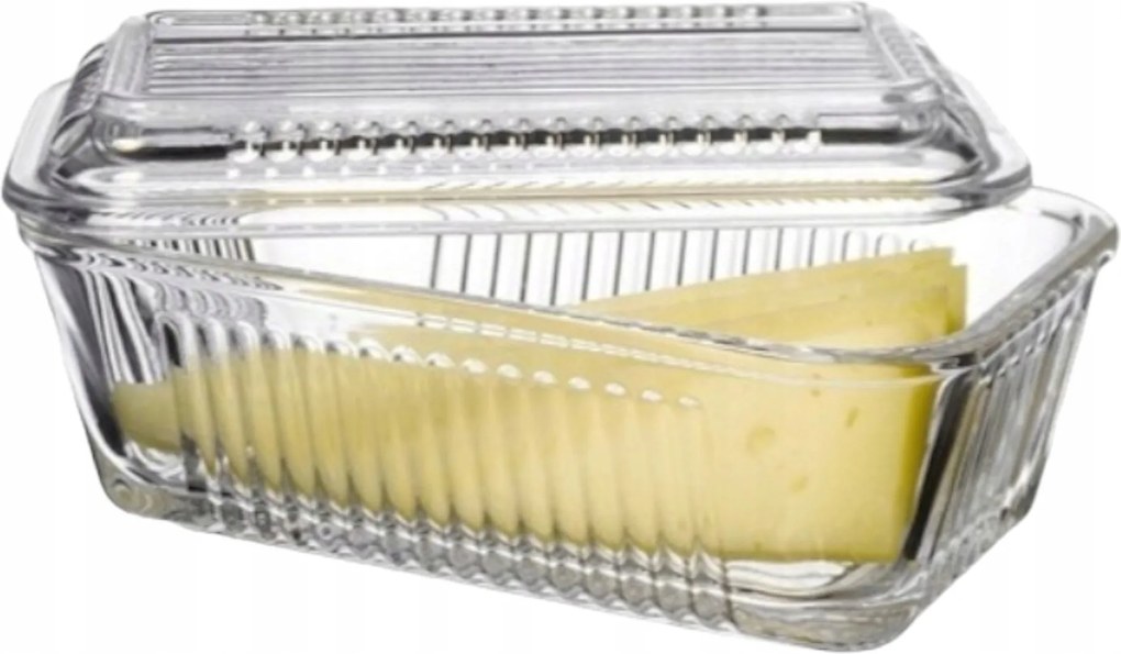 Vajtartó 17x10 CM Üveg Vajtartó Fedéllel Üveg Vajtartó