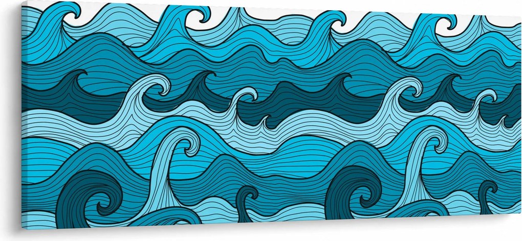 Kép - absztrakció, tenger (120x50 cm)