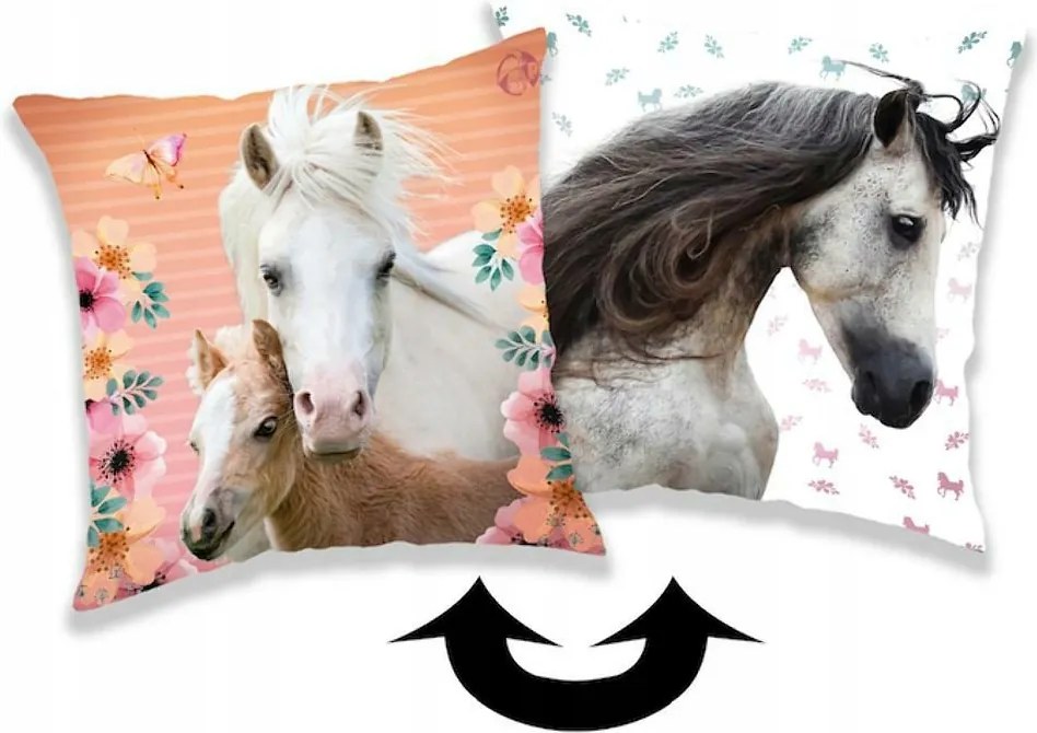 Flitteres párnahuzat 40x40 3D Ló 1187 lovacska