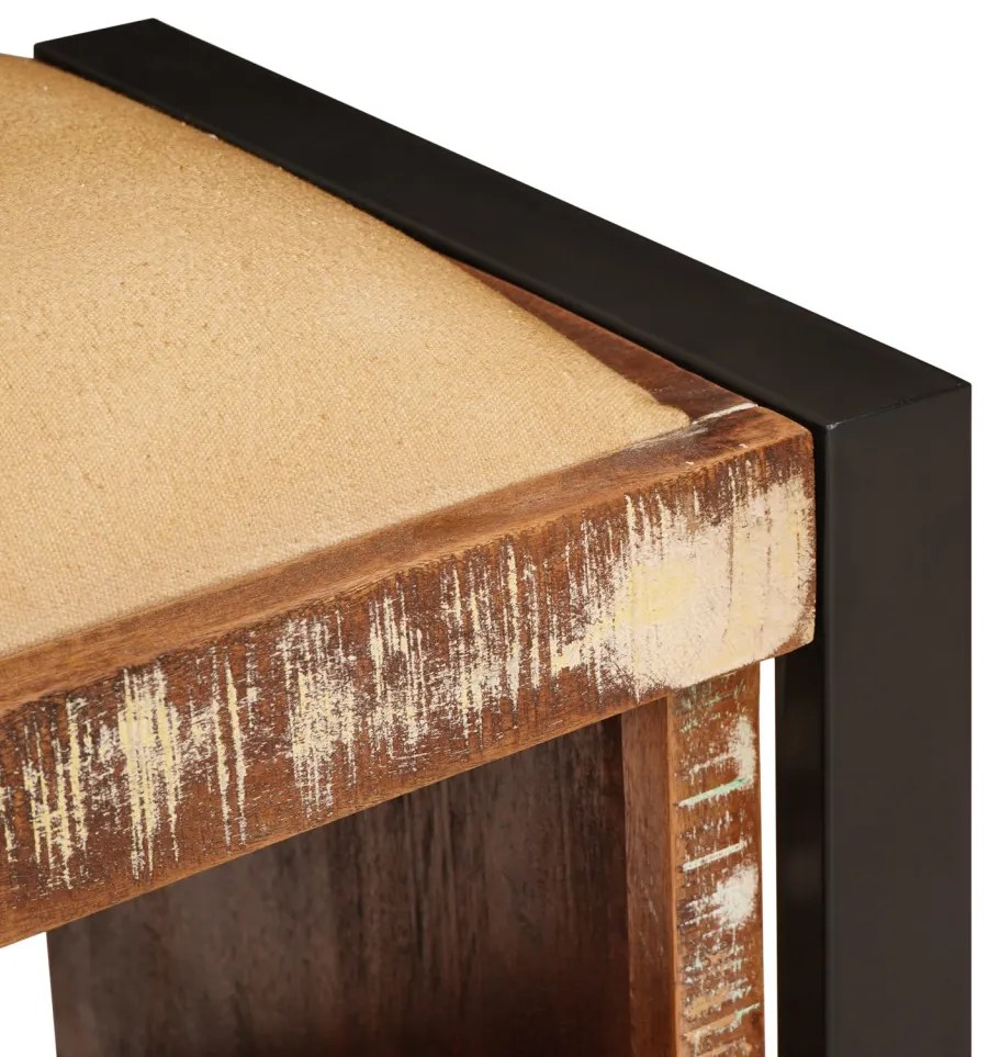 tárolópad Többszínű 80x35x40 cm Tömör fa újrahasznosított