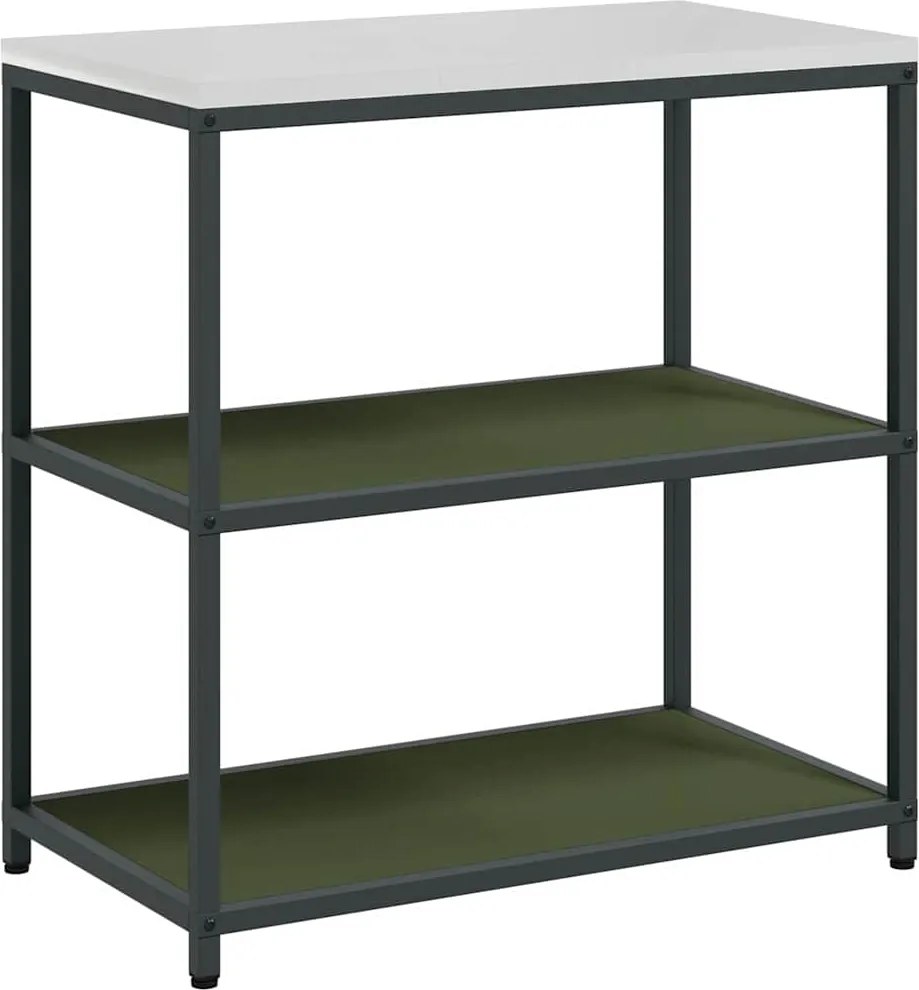 vidaXL Konyhai Tárolás polcokkal Olajzöld 60 x 50 x 92 cm Acél
