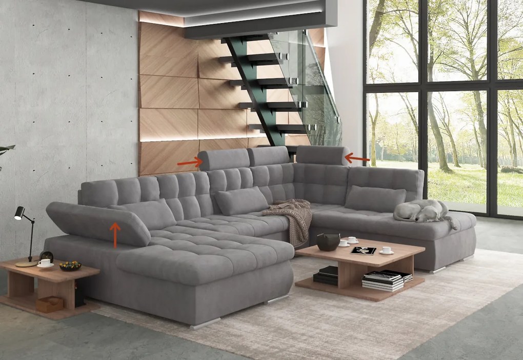 MERKURO ágyazható U alakú ülőgarnitúra, 324x103x218, enjoy 21, jobb