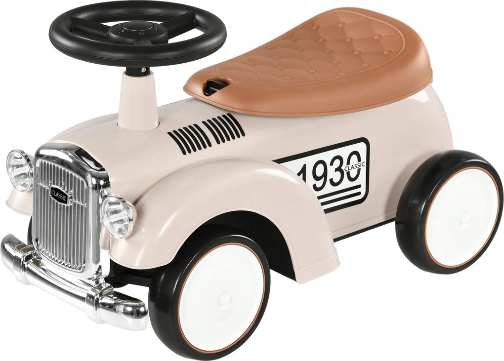 AIYAPLAY Gyermek Csúszós, Gyerekjármű Tárolóhellyel, Gyerekautó, Csúszó Jármű Döntésgátló Védelmű, 1-3 Éves Gyermekeknek, Krém, 58 x 27 x 35 cm | Aoso