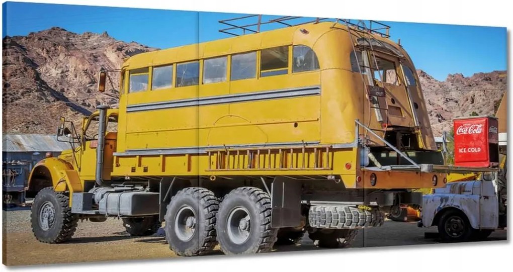 Vászonkép 180x90 Sárga munkakocsi az USA-ból