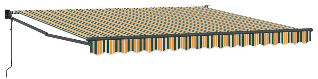 Behúzható Napellenző Zöld és Sárga 400x300 cm