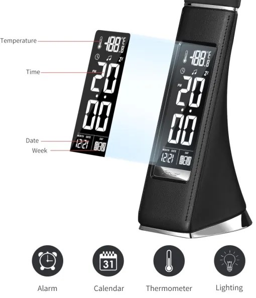 Brilagi - LED Dimmelhető asztali lámpa kijelzővel PELLE LED/7W/230V fekete