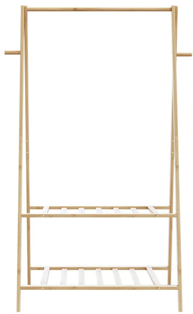 bambusz ruhaállvány polcokkal 96 x 45,5 x 150,5 cm