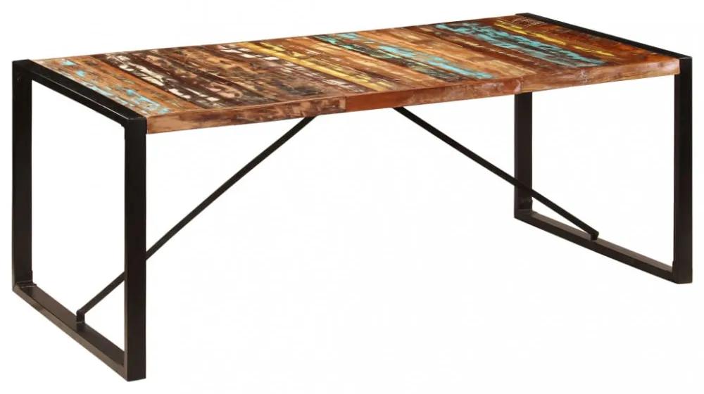 Tömör újrahasznosított fa étkezőasztal 200 x 100 x 75 cm