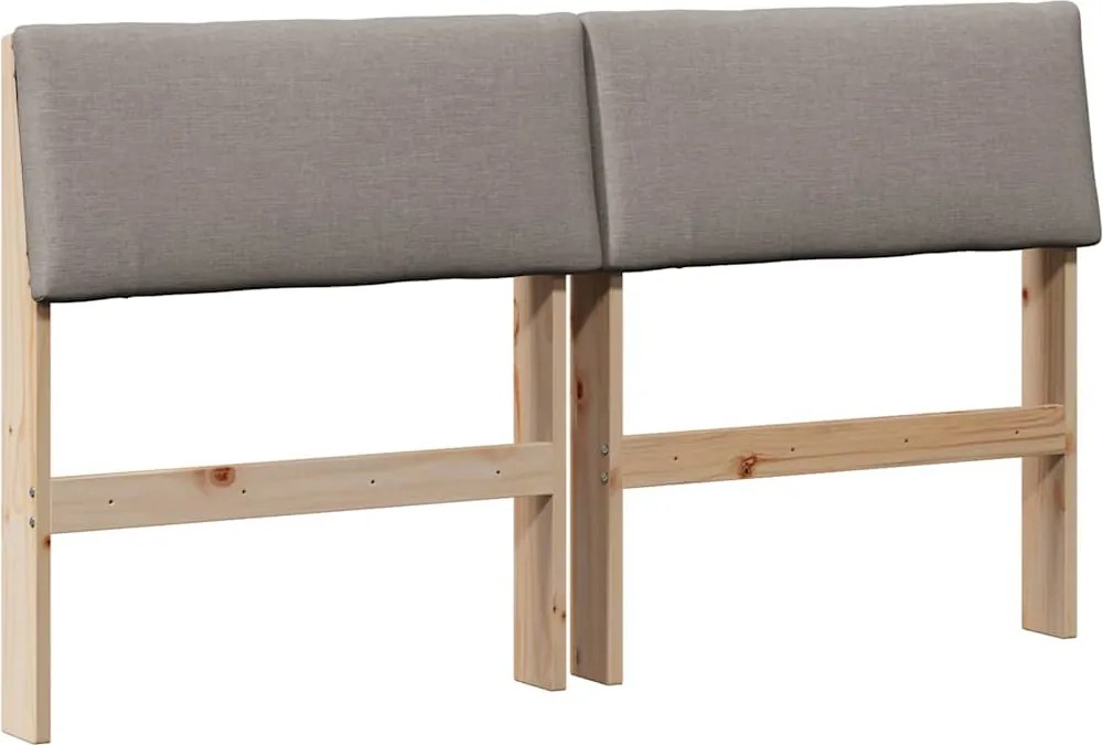 vidaXL Kárpitozott fejtámla Tópszínű 150 cm Tömör fenyőfa