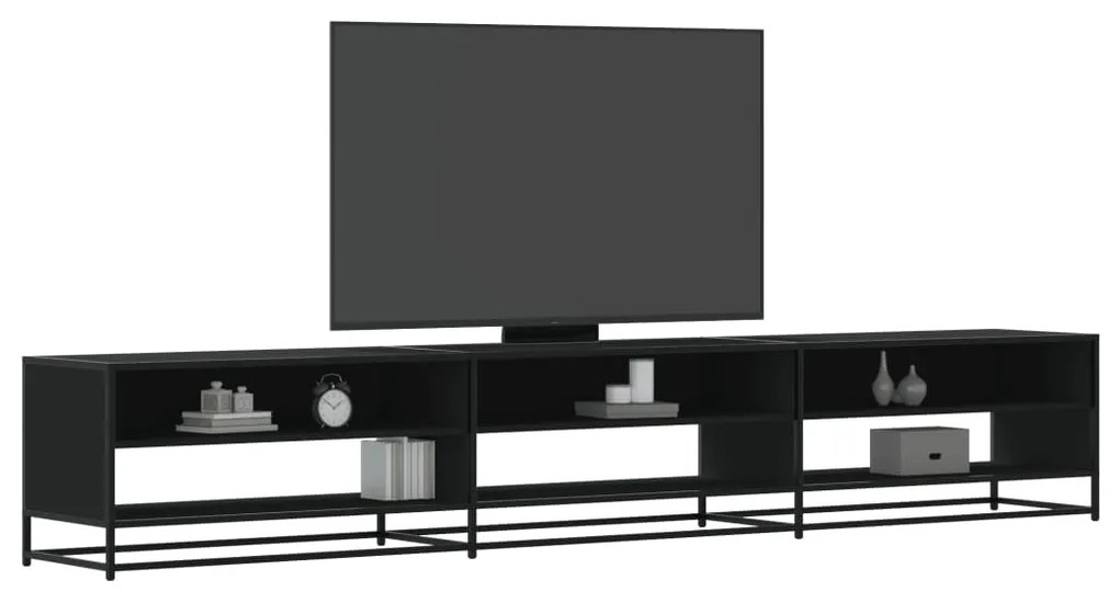fekete szerelt fa TV-szekrény 270 x 40 x 46 cm
