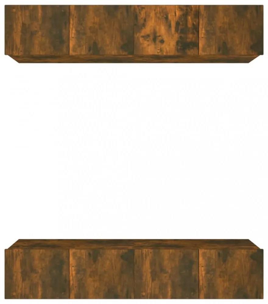 4 db füstös tölgy színű szerelt fa TV-szekrény 80 x 30 x 30 cm