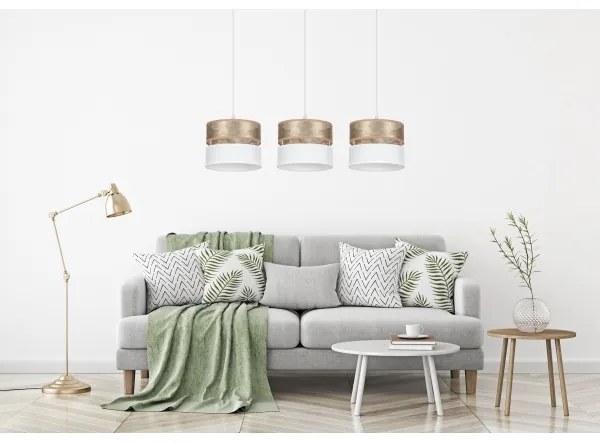 Csillár zsinóron LIMA 3xE27/60W/230V arany/fehér