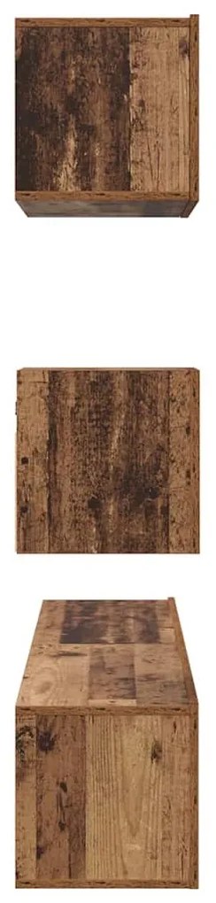 Fali TV Szekrény 4 pcs Régi fa 80 x 30 x 30.5 cm Faanyag