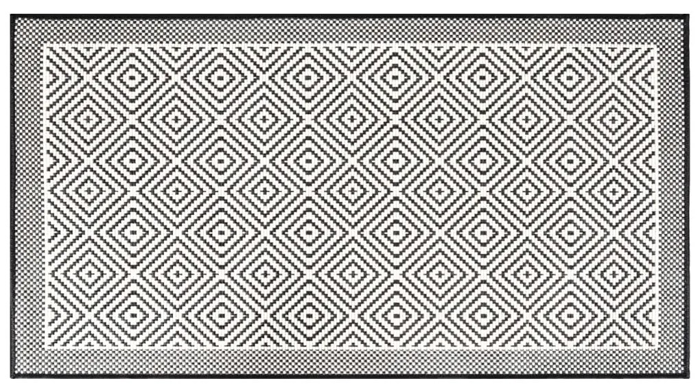 szürke és fehér megfordítható kültéri szőnyeg 80 x 150 cm