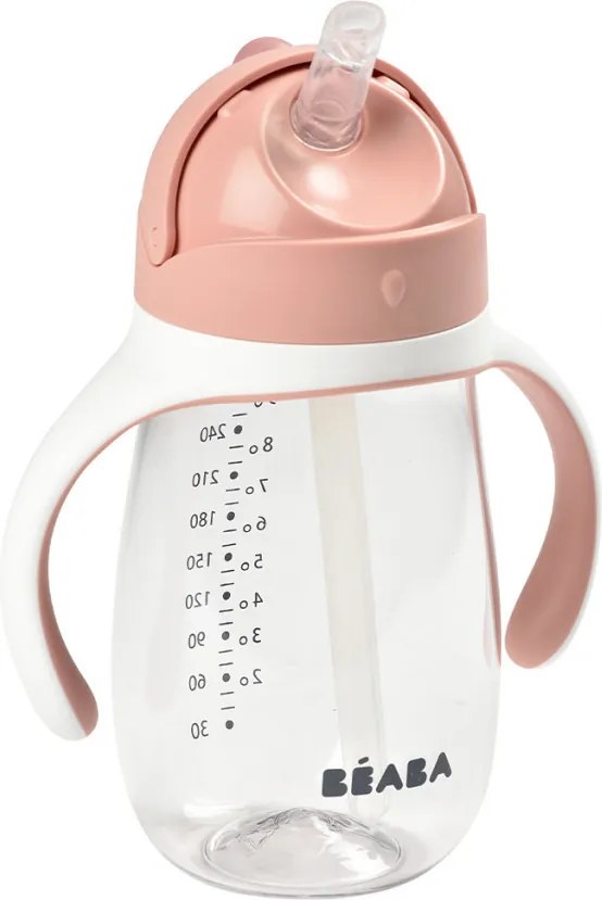 Béaba Szívószálas Ivópohár 300 ml - Sötét rózsaszín