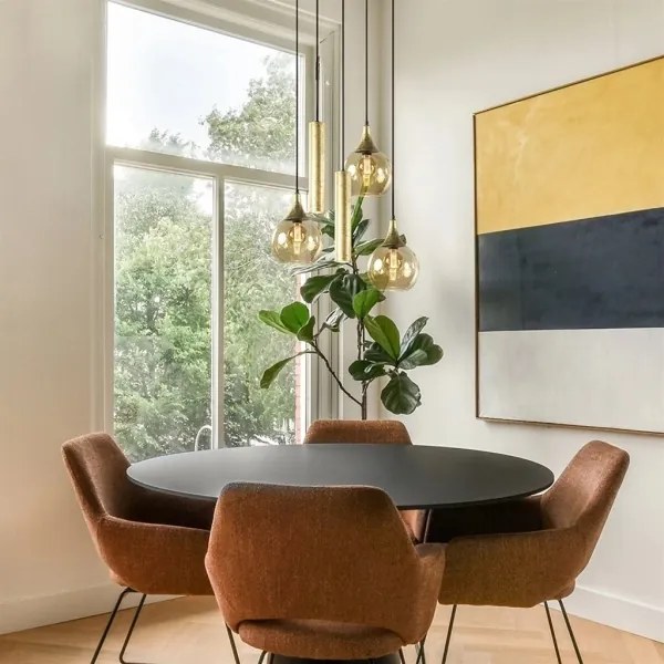 CALYPSO lógcsillár 2xGU10/60W + 3xE27/60W fekete/arany