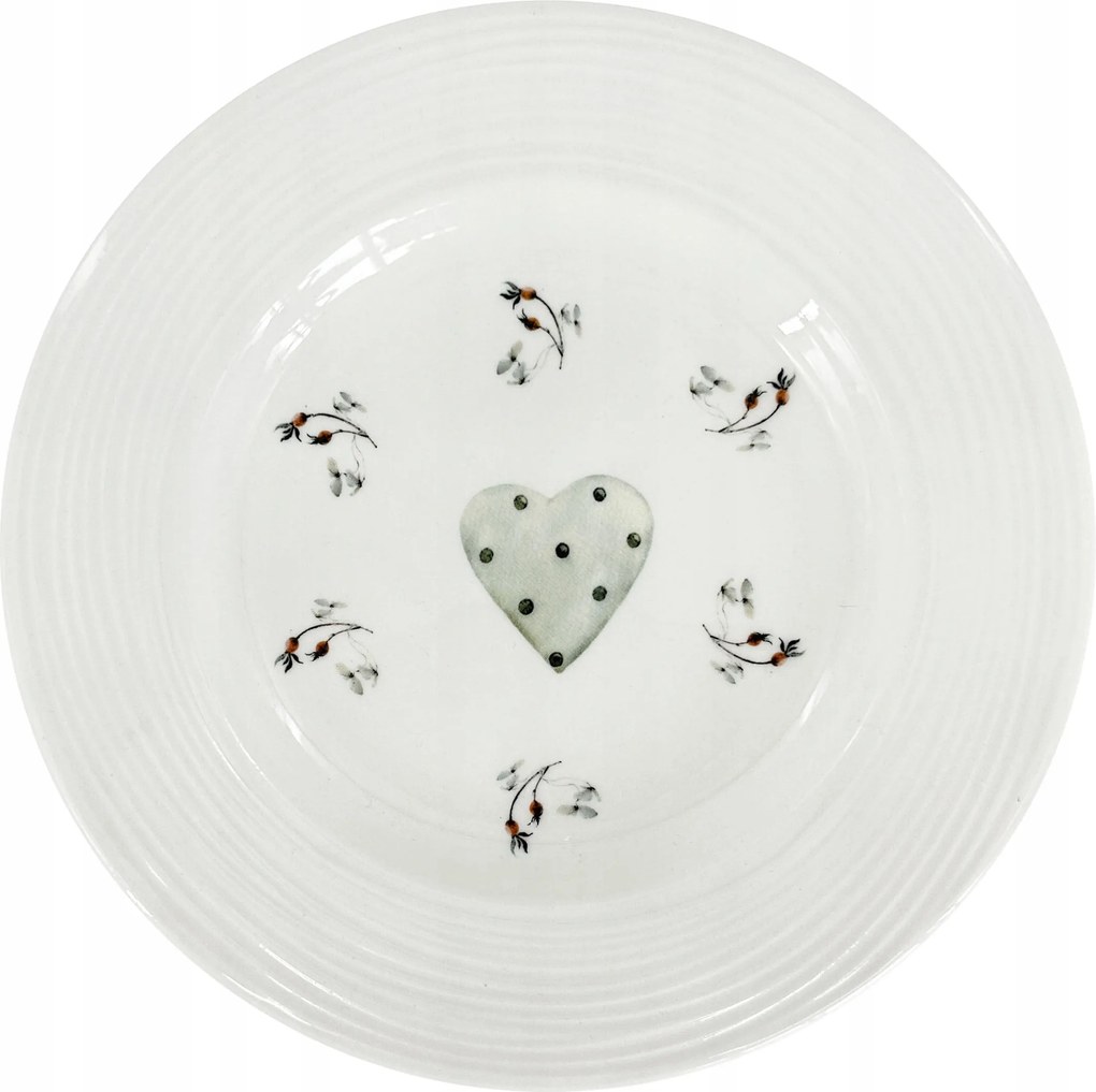 Croft Adventi bogyós porcelán desszertes tányér 20.5cm, zöld/piros