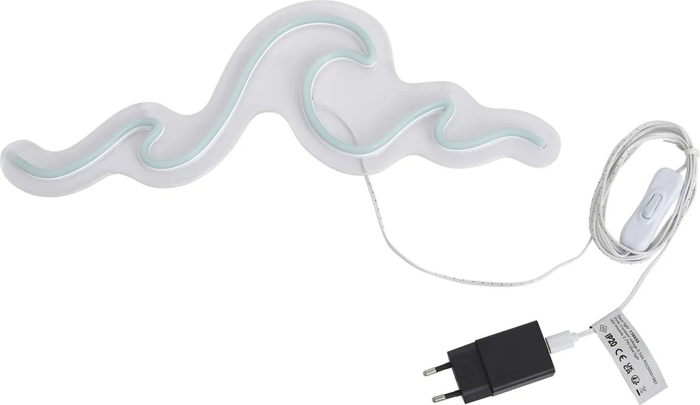 Neon fali lámpa kék LED-del - Wave