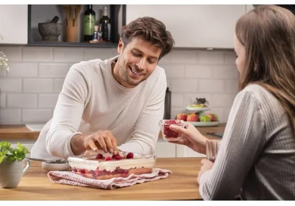 Tefal - Élelmiszer tartó 2 l MSEAL GLASS piros/üveg