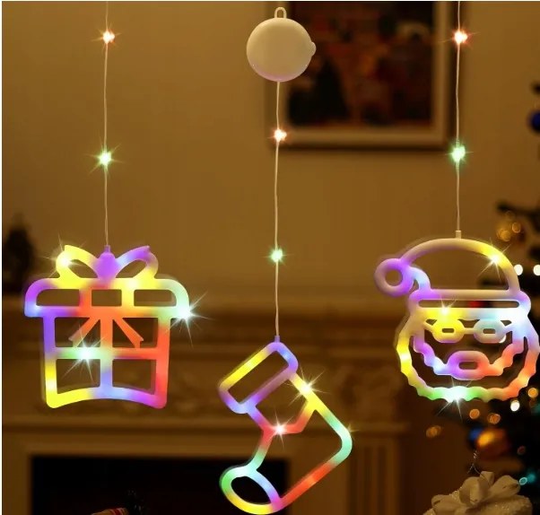 Lewondr LED-es karácsonyfa lámpák, 3 db-os karácsonyfa lámpa szett tapadókorongokkal