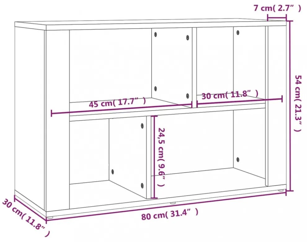 betonszürke szerelt fa tálalószekrény 80x30x54 cm