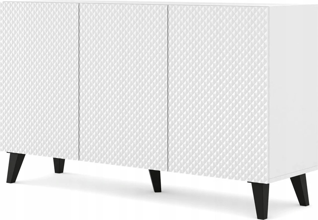 Ravenna komód C 150 cm 3D maró fehér fényes Ufpcz