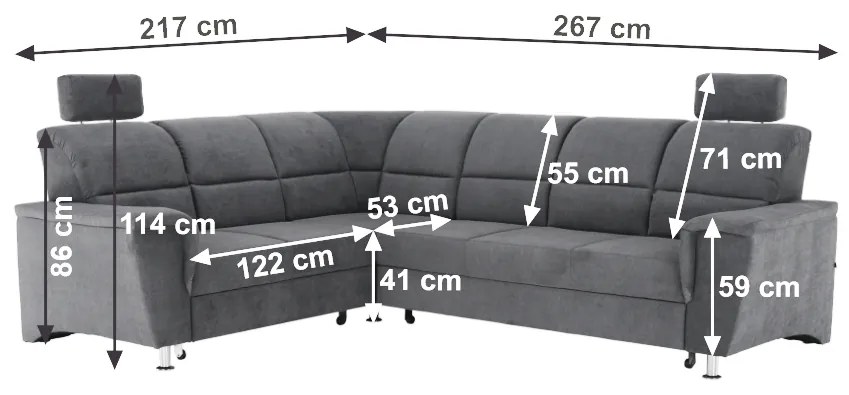 Sarokkanapé Stan (szürke) (B). 794264