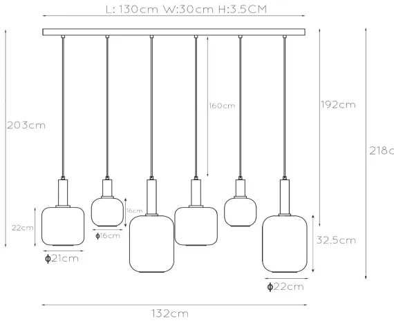 Lucide 45494/06/65 - Csillár zsinóron JOANET 6xE27/40W/230V