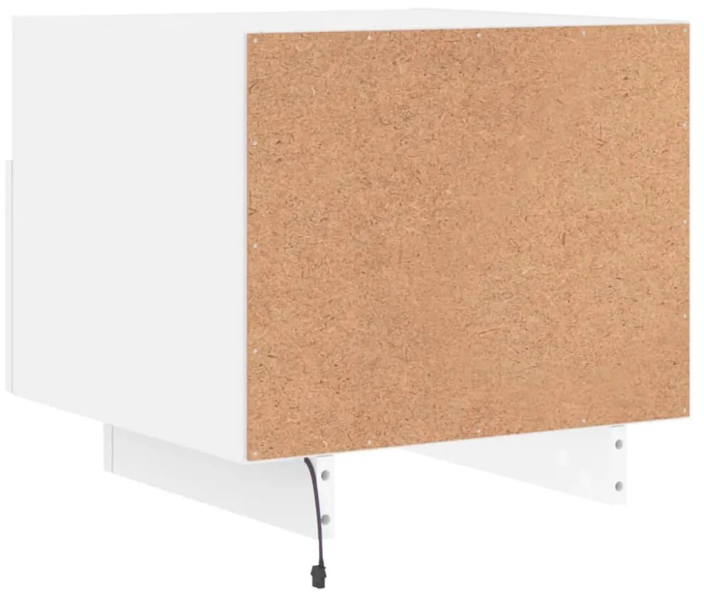 2 db fehér éjjeliszekrény LED-világítással 40 x 39 x 37 cm