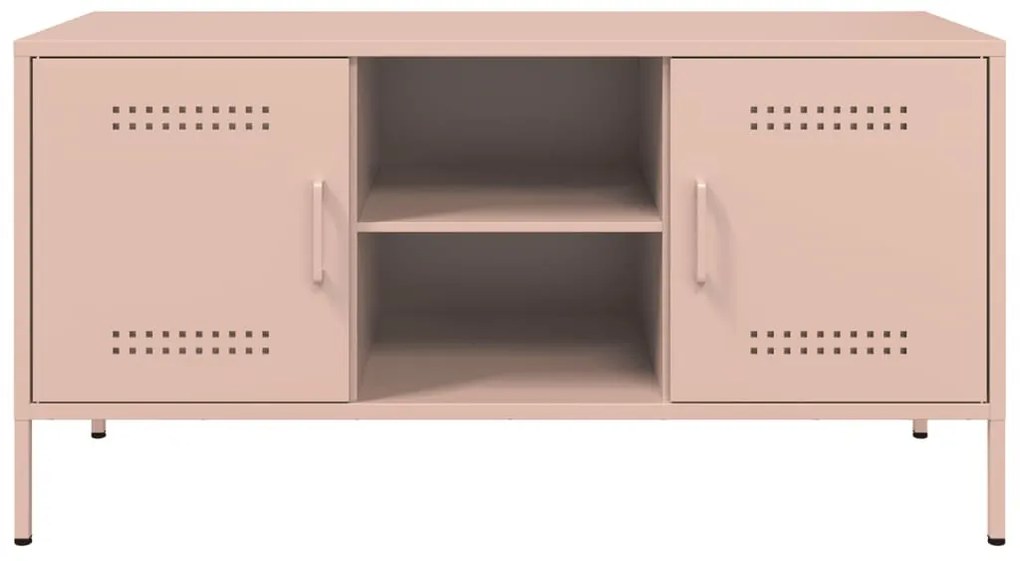 vidaXL rózsaszín acél TV-szekrény 100,5 x 39 x 50,5 cm