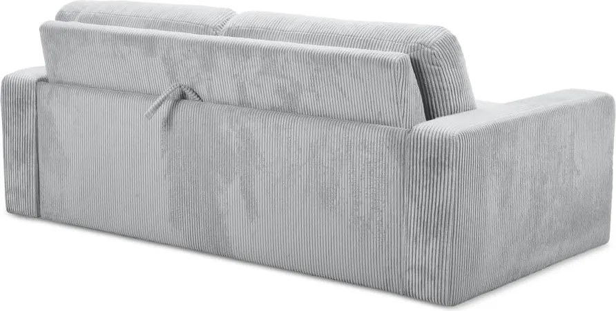 Világosszürke kordbársony kinyitható kanapé 195 cm Nona – Makamii